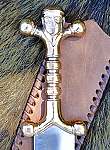 Keltisch Kurzschwert Dolch Bronzegriff und Lederscheide
