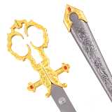 Mittelalter Scherendolch Goldfarben mit Scheide