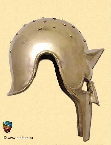 Bild  Gladiator Arena Helm Messing mit Lederinlay
